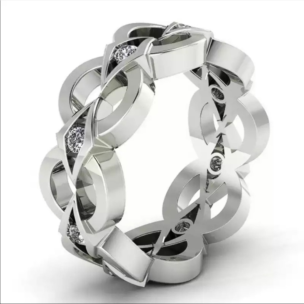 New Women’s 925 Silver Beautiful Diamond Ring - Picture 2 of 3